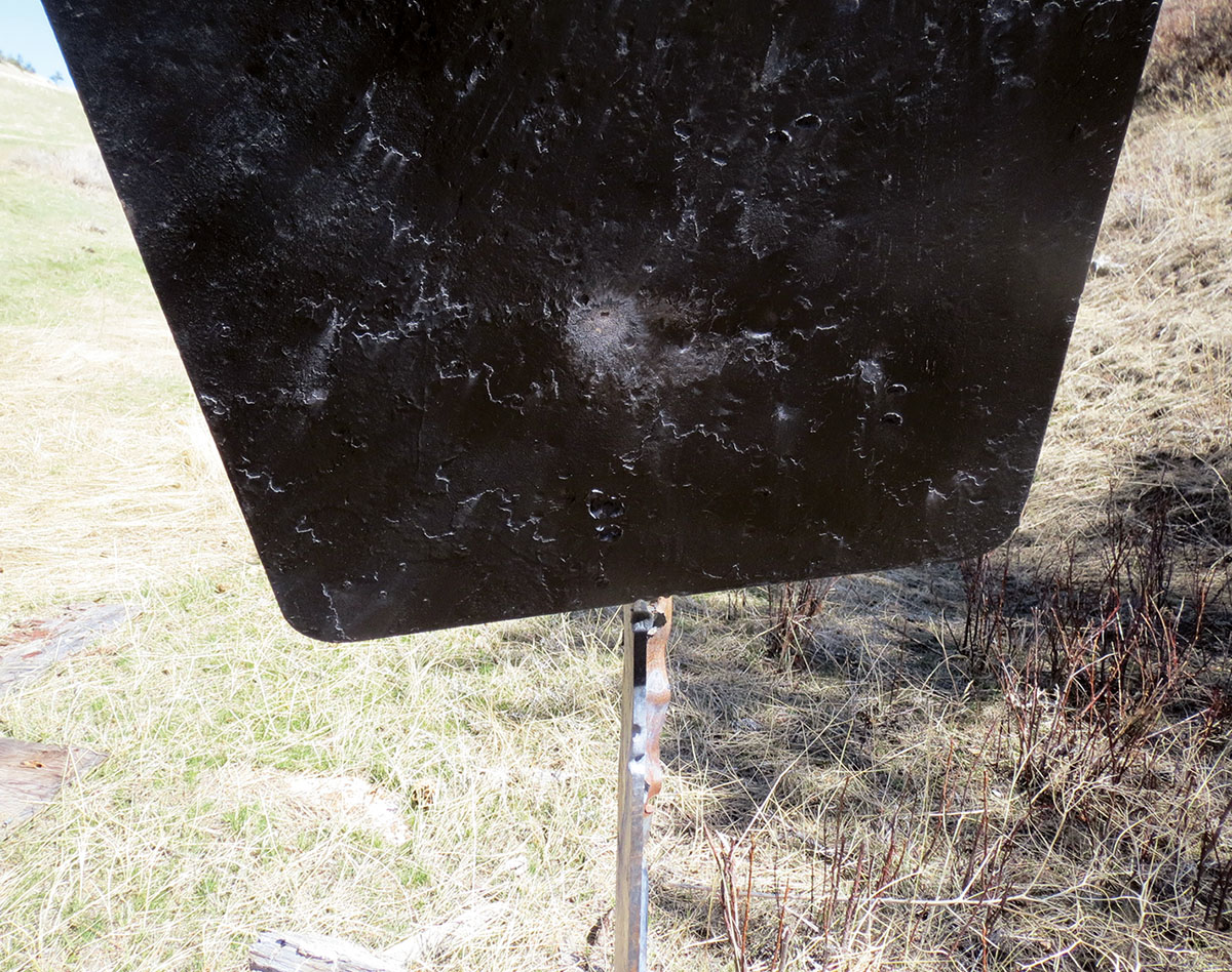 In his final exercise to see if he remembered his hash marks properly, Mike hit the 100-yard steel plate centered but slightly low.